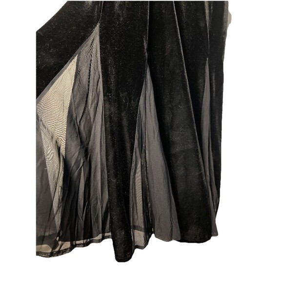 Ronnie Nicole Black Velvet Maxi Dress Mesh Panels Witchy Women 10‎ Whimsygoth - Picture 7 of 9